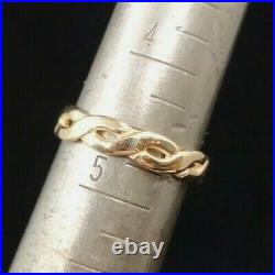 James Avery 14K Gold Twisted Wire Woven Band Braided Tresse Ring Size 4.75