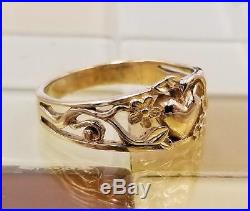 James Avery 14K Gold Vines & Heart Ring Size 8.5, Free Sizing, Retired RARE #