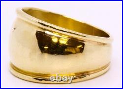 James Avery 14K Solid Yellow Gold 13mm Thick Polished Cigar Dome Ring Band s 8.5