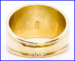 James Avery 14K Solid Yellow Gold 13mm Thick Polished Cigar Dome Ring Band s 8.5