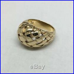 James Avery 14K Yellow Gold Basket Weave Dome Ring Size 8.75