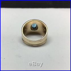 James Avery 14K Yellow Gold Christina Ring with Blue Topaz Size 5