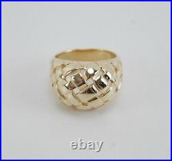 James Avery 14K Yellow Gold DOME BASKET WEAVE Ring Size 7.25 Retired
