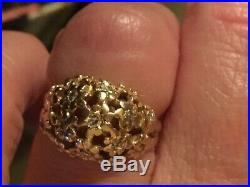 James Avery 14K Yellow Gold Daisy Dome Diamond Ring Size 6.5 -Retired & Rare