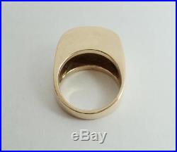 James Avery 14K Yellow Gold Engravable Dome Signet Ring Sz 6-1/2 RETIRED 13.7 Gr