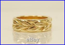 James Avery 14K Yellow Gold Eternity Leaf Band Ring 11.85g Size 8.75 Retired