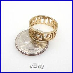 James Avery 14K Yellow Gold Faith Hope Love Wide Band Ring Size 9 LFD4