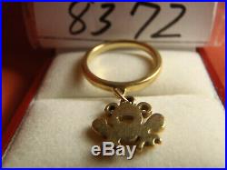 James Avery 14K Yellow Gold Frog Charm Dangle Ring 3.1 Grams Size 4 Lot 8372