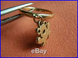 James Avery 14K Yellow Gold Frog Charm Dangle Ring 3.1 Grams Size 4 Lot 8372