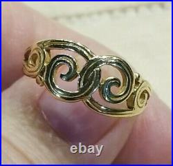 James Avery 14K Yellow Gold Gentle Wave Ring Swirl Ring Size 9