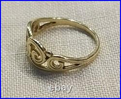 James Avery 14K Yellow Gold Gentle Wave Ring Swirl Ring Size 9