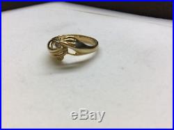 James Avery 14K Yellow Gold Hands Ring with Diamond Size 6.25 Retired Rare