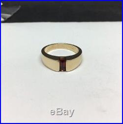 James Avery 14K Yellow Gold Meridian Ring with Garnet Size 6.5