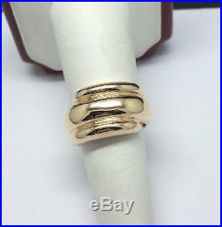 James Avery 14K Yellow Gold Rolling Waves Triple Dome Ring Size 7 HEAVY