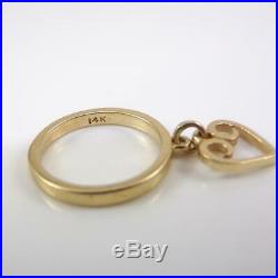 James Avery 14K Yellow Gold Size Dangle Heart Love Ring 3.5 LFJ3