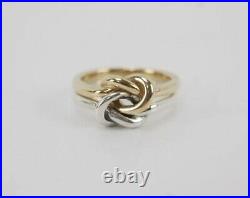 James Avery 14K Yellow Gold & Sterling Silver LOVER'S KNOT Ring Size 7.25