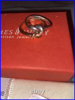 James Avery 14K Yellow Gold & Sterling Silver LOVER'S KNOT Ring Size 7.25