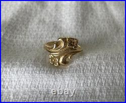 James Avery 14K Yellow Gold VINTAGE Flower Ring Size 4.25 (#1136)