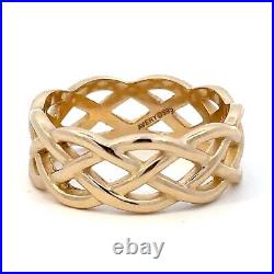 James Avery 14K Yellow Gold Woven Trinity Wedding Band Ring Size 11.5