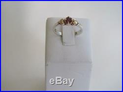 James Avery 14K and Sterling Silver Garnet Ring Size 6 Retired Design