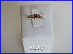 James Avery 14K and Sterling Silver Garnet Ring Size 6 Retired Design