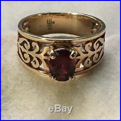 James Avery 14K gold Adoree Garnet ring, pre-owned in excellent condition