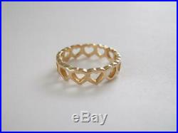 James Avery 14k 14kt Gold Tiny Hearts Band Ring Size 4.5 Great Condition