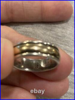 James Avery 14k(585)Gold and Sterling Silver 925 Wedding Ring Size 7 Preowned