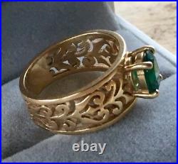 James Avery 14k Adoree Emerald Ring Size 7 (6.8 Grams) Retired