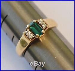 James Avery 14k Barcelona Ring with Emerald & Diamond US Size 5 3/4 6