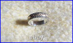 James Avery 14k Gold & 925 Sterling Beaded Scrolled Wedding Band Ring Size 7.0