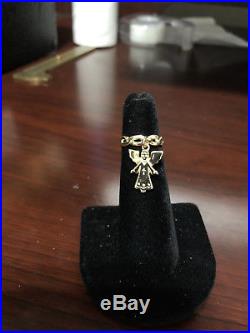 James Avery 14k Gold Angel Dangle Ring Size 4