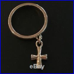 James Avery 14k Gold Charm Cross Ring Size 5 1/2 with Box