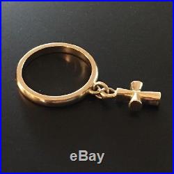 James Avery 14k Gold Charm Cross Ring Size 5 1/2 with Box