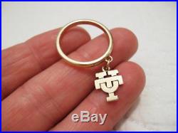 James Avery 14k Gold Dangle Ring & UT University of Texas Charm withBox and Pouch