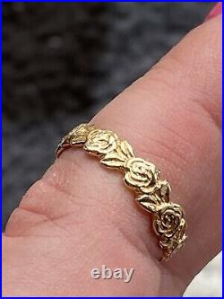 James Avery 14k Gold Eternity Band Rose Band Ring Rare Size 6 1/4