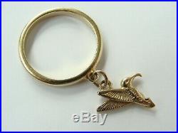 James Avery 14k Gold Hummingbird Dangle Ring size 6