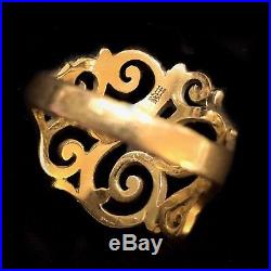 James Avery 14k Gold Large Open Sorrento Swirl Ring Size 10