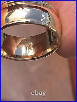 James Avery 14k Gold Mens Wedding Band 8.5mm wide Ring Size 8