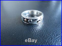 James Avery 14k Gold Silver Bead Scroll Ring Size 7.5