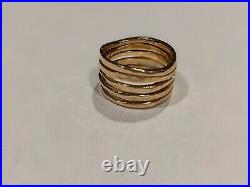 James Avery 14k Gold Stacked Hammered Ring 7