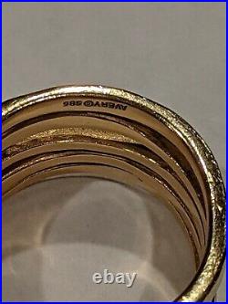 James Avery 14k Gold Stacked Hammered Ring 7