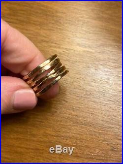James Avery 14k Gold Stacked Hammered Ring Size 8.5
