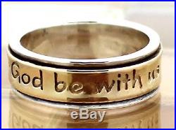 James Avery 14k Gold & Sterling Silver God Be With Us Band Ring Sz 8, 9.4G D/C