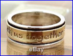 James Avery 14k Gold & Sterling Silver God Be With Us Band Ring Sz 8, 9.4G D/C