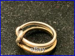 James Avery 14k Gold & Sterling Silver Original Lovers Knot Ring Set Sz 8 JA148