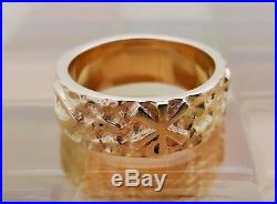 James Avery 14k Gold Textured Raised Ichthus & Chi Rho Ring Size 10, 12.5 Grams
