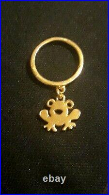 James Avery 14k Ring and 14k Frog Charm, Retired, cute, with box