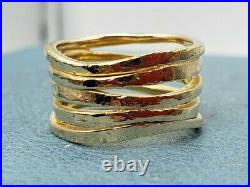 James Avery 14k Stacked Hammered Ring Sz7