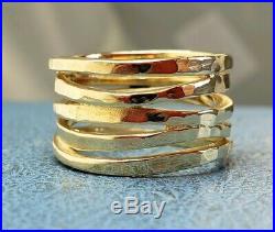 James Avery 14k Stacked Hammered Ring Sz7 Mint Condition, Worn Only Twice